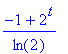 (-1+2^t)/ln(2)
