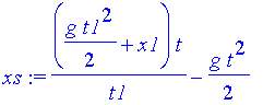 xs := (1/2*g*t1^2+x1)/t1*t-1/2*g*t^2