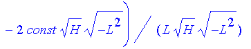 wc := -1/2*(2*(2*H*r^2+2*r-L^2)^(1/2)*H^(1/2)*(-L^2)^(1/2)+ln(1/2*(2^(1/2)+2*2^(1/2)*r*H+2*(2*H*r^2+2*r-L^2)^(1/2)*H^(1/2))/H^(1/2))*2^(1/2)*(-L^2)^(1/2)+2*L^2*ln(2*(-L^2+r+(-L^2)^(1/2)*(2*H*r^2+2*r-L^...