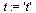 `assign`(t, 't')