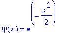 psi(x) = exp(-1/2*x^2)